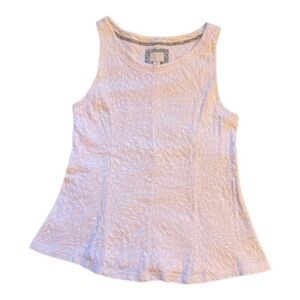 Anthropologie White Textured Tank Top